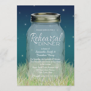 Rustikaler Abend Mason Jar Probe Dinner Einladung
