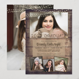 Rustikaler Abschluss 4 Foto Holzsaitenleuchten Einladung