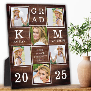 Rustikaler Abschluss Custom 6 Foto Graduate Wood Fotoplatte