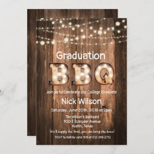 Rustikaler Abschluss GRILLEN Einladung