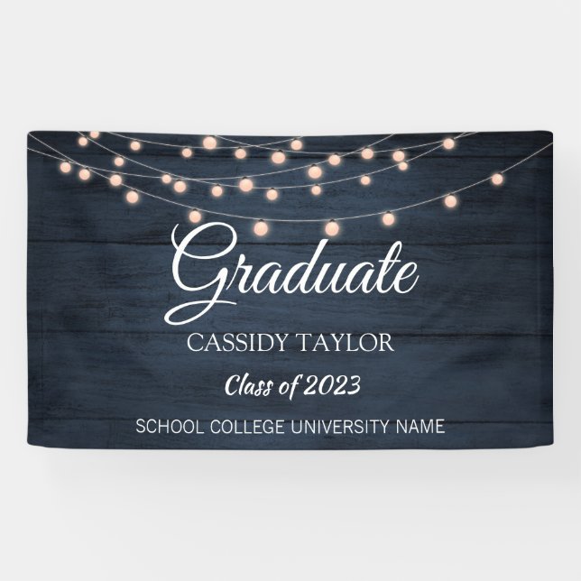 Rustikaler Abschluss mit Holzstring Lights Banner (Horizontal)