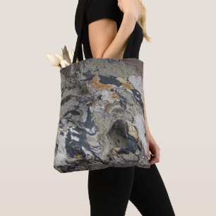 Rustikaler Abstrakter Driftwood Foto Beach Tasche