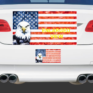 Rustikaler Adler auf amerikanischer Flagge Aufkleber