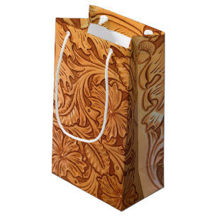 rustikaler, altes Westkuppelleder Western Kleine Geschenktüte