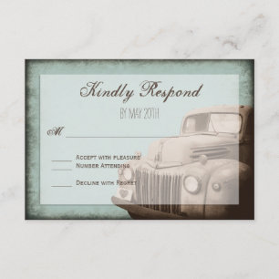 Rustikaler Altlastwagen Vintager Country Wedding R RSVP Karte