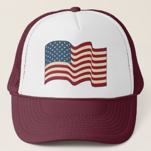 Rustikaler amerikanischer Flaggenhut Truckerkappe