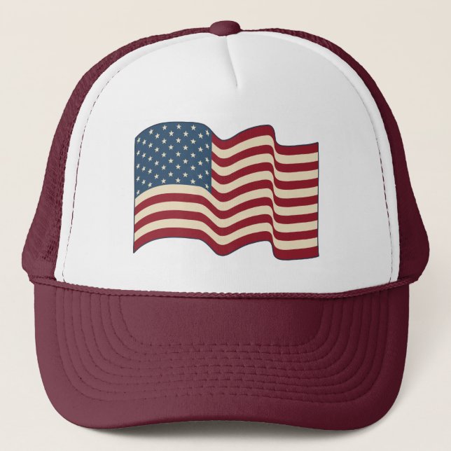 Rustikaler amerikanischer Flaggenhut Truckerkappe (Vorderseite)