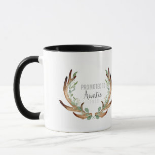 Rustikaler Antler & Grüne zu Tante geworben Tasse