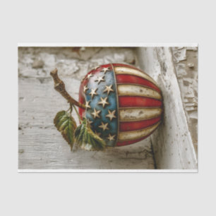 Rustikaler Apfel, Amerikanische Flagge Design DT5R Seidenpapier