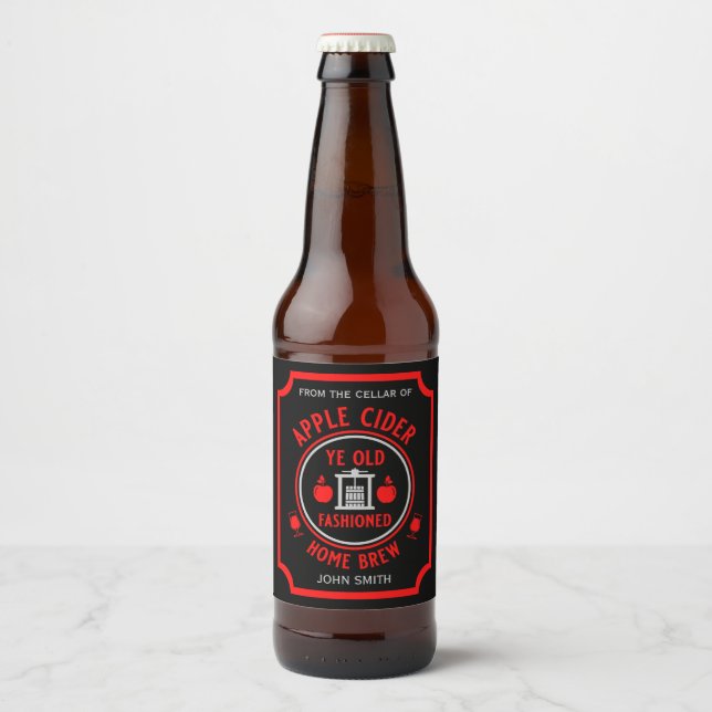 Rustikaler Apfelwein Personalisiert Bierflaschenetikett (Vorderseite)