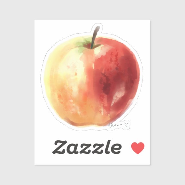 Rustikaler Apple-Aufkleber für Wasserfarben Aufkleber (Blatt)