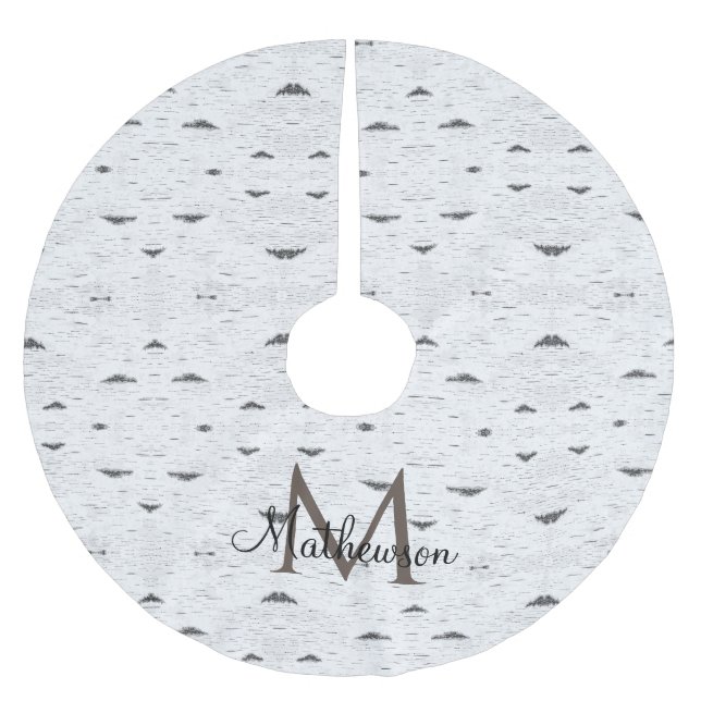 Rustikaler Asp Rustikaler Aspen Bark Weihnachtsbau Polyester Weihnachtsbaumdecke (Vorderseite)