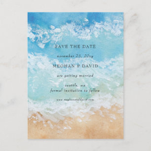 Rustikaler Badestrand Sommermeer Save the Date Ankündigungspostkarte