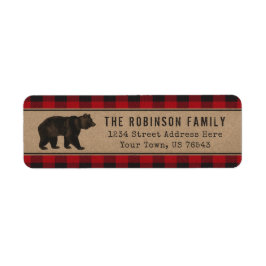 Rustikaler Bär Kraft Roter Karierter Urlaub