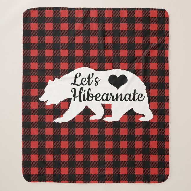 Rustikaler Bär Lumberjack Kariert Lasst uns Hibear Sherpadecke (Vorderseite)