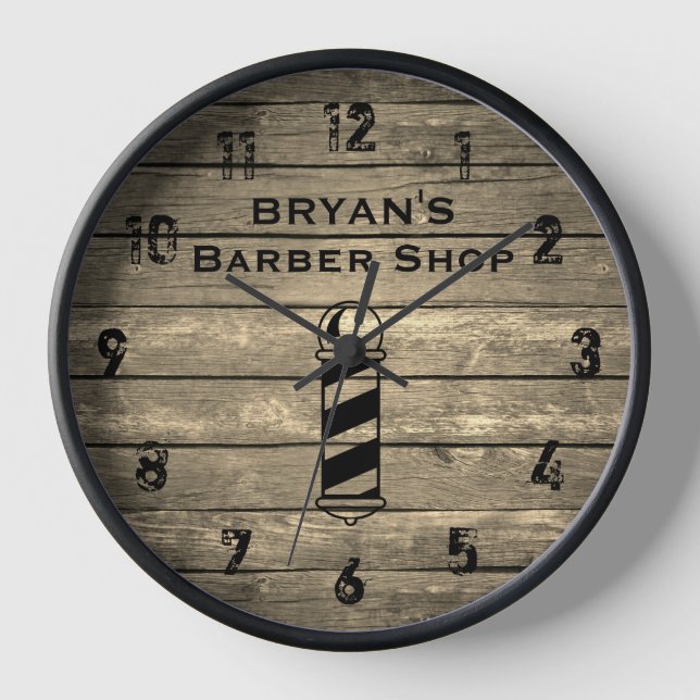 Rustikaler Barberladen Große Uhr (Vorderseite)