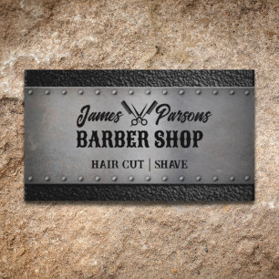 Rustikaler Barbershop Hair Stylist Barber Shop Visitenkarte