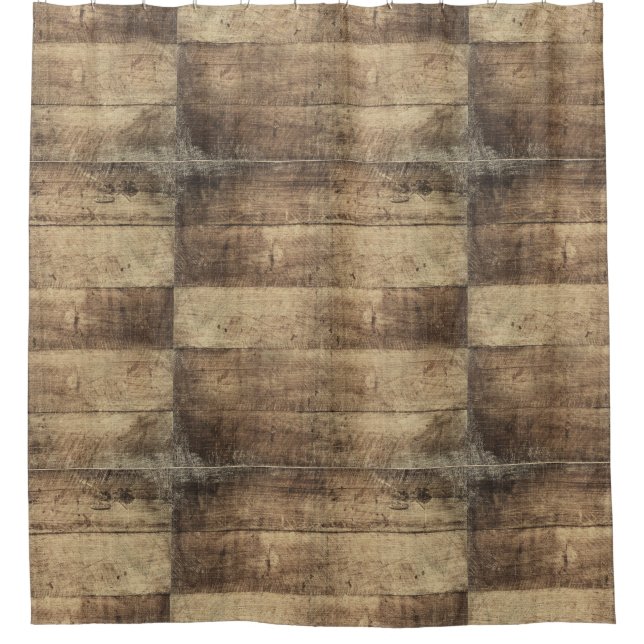 Rustikaler Barnwood Duschvorhang (Vorderseite)