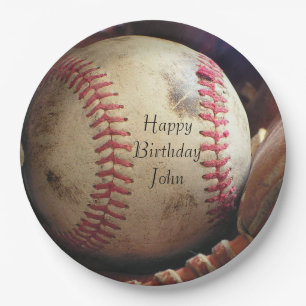 Rustikaler Baseball-alles- Gute zum Pappteller