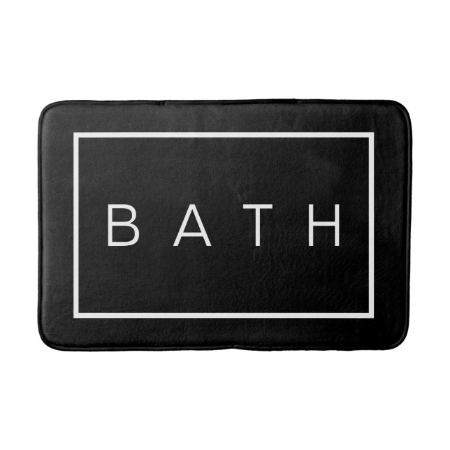 Rustikaler Bauernhof Chic Schwarz-weiß Badematte (Vorderseite)