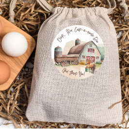 Rustikaler Bauernhof Oink Moo Birthday Vielen Dank Runder Aufkleber