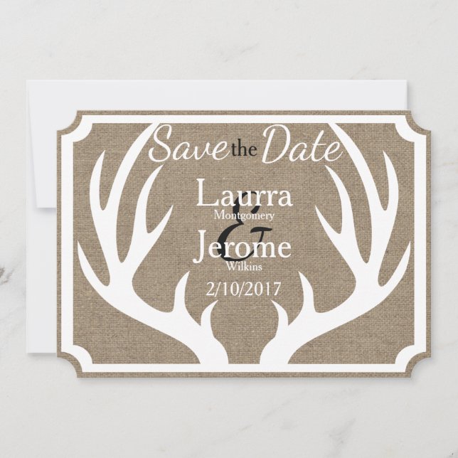 Rustikaler Bauernhof Weißer Hirschgewächse Save th Save The Date (Vorderseite)