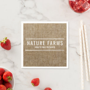 Rustikaler Bauernmarktstand aus Jute Natur individ Serviette
