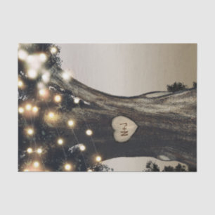 Rustikaler Baum & Licht Moderne Barnhochzeit Seidenpapier