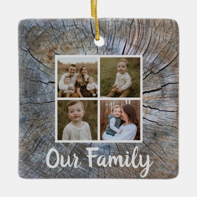 Rustikaler Baum-Ringelbaum, beängstigend Keramikornament (Vorderseite)