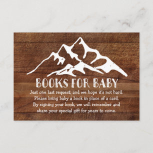 Rustikaler Berg - Bücher für Baby-Einsatz-Karte Begleitkarte