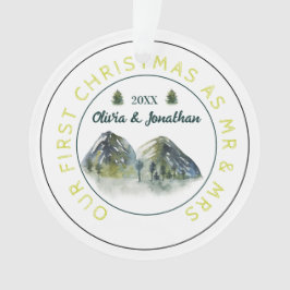 Rustikaler Bergbaum erste Weihnachten als Mr. & Mr Ornament