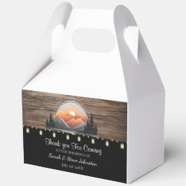 Rustikaler Bergwald Sonnenuntergang Gastgeschenk H Geschenkschachtel