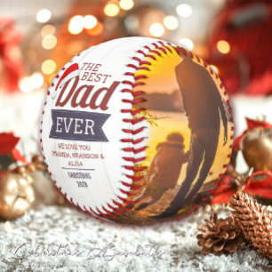 Rustikaler bester Vater je Foto Weihnachten Baseball