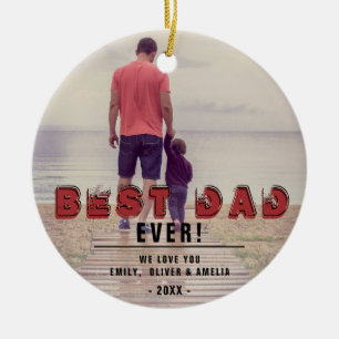 Rustikaler bester Vater je Moderne Typografie Foto Keramik Ornament