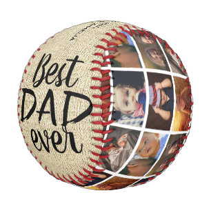 Rustikaler bester Vater je Rustikales Holz 6 Fotom Baseball