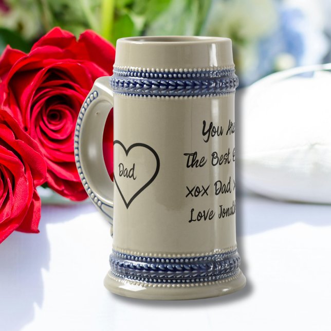 Rustikaler bester Vater je Skriptname Klassischer  Bierglas (Rustic Best Dad Ever Script Name Classic Cool Beer Stein.)