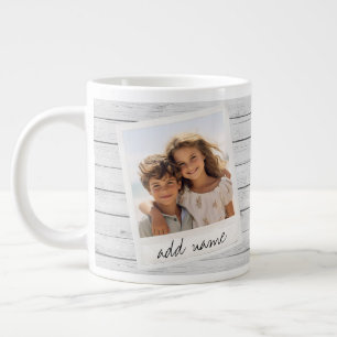 Rustikaler Bilderrahmen mit Shiplap-Hintergrunddru Jumbo-Tasse