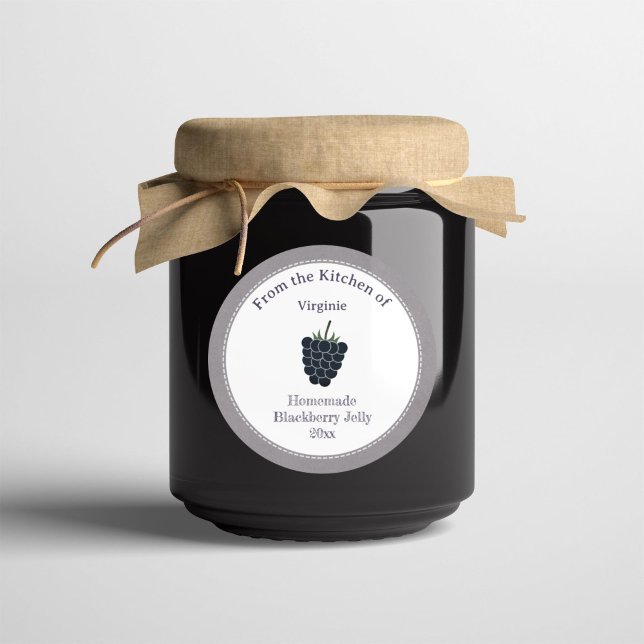 Rustikaler BlackBerry Jelly Label-Aufkleber Runder Aufkleber (Rustic Blackberry Jelly Label Sticker)