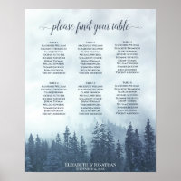 Rustikaler Blauer Wald 6 Tabelle Hochzeitstabelle