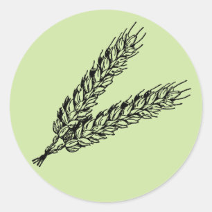 Rustikaler Blaugrün Runder Aufkleber