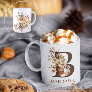 Rustikaler Blumenbrief B Kaffeetasse