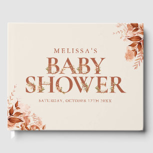 Rustikaler Blumenbrief Herbst Babydusche Gästebuch