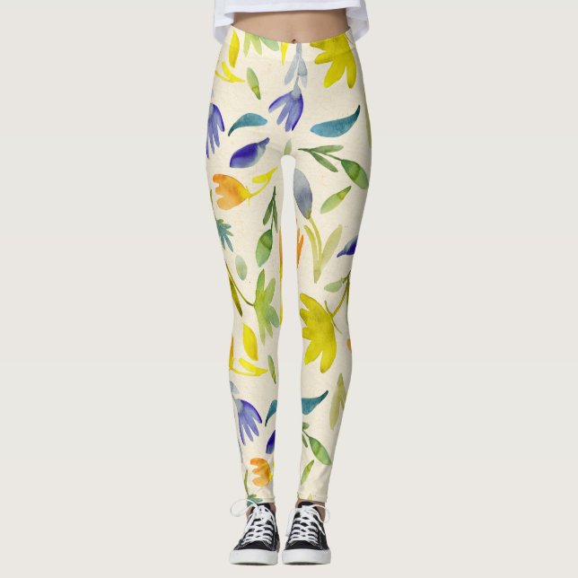 Rustikaler Blumengarten Botanischer Garten Leggings (Vorderseite)