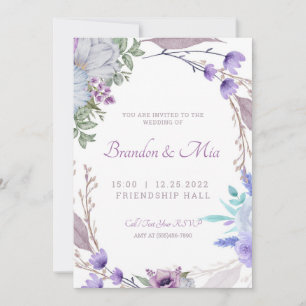 Rustikaler Blumengarten Einladung zur Hochzeit