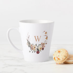 Rustikaler Blumenkranz mit Ihrem Monogramm Milchtasse