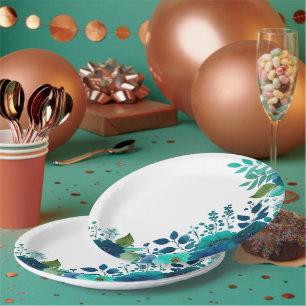 Rustikaler Blumenkranz-Teller aus Papier - Cotta F Pappteller