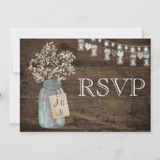Rustikaler Blütenlandwirt Hochzeit RSVP Karte
