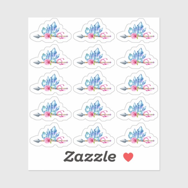 Rustikaler Bohemischer Crystal Gems Arrow Sinti un Aufkleber (Blatt)