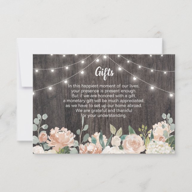 Rustikaler Bohemischer String Lights Hochzeitsführ Dankeskarte (Vorderseite)