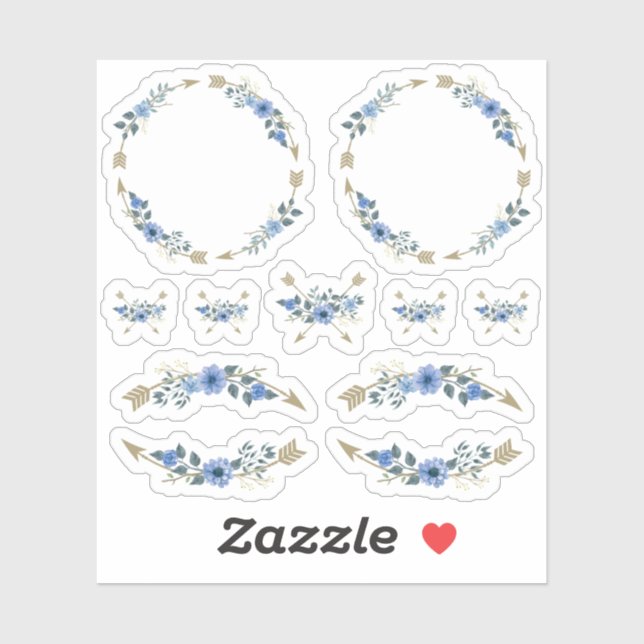 Rustikaler Bohemischer Wasserfarbenfroher Arrow Kr Aufkleber (Blatt)